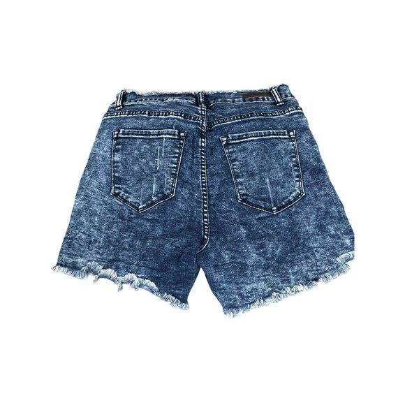 Distressed Denim High-Waisted Shorts Size 11 By Blue Co. - Picture 2 of 8